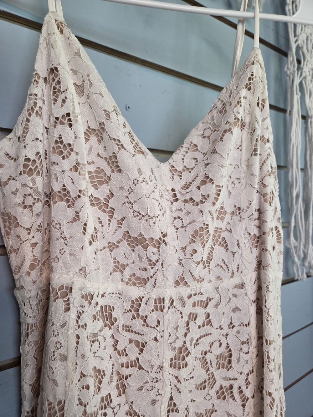 Lulu's White Lace Maxi Slip Dress with Spaghetti Straps - Picture 5 of 5